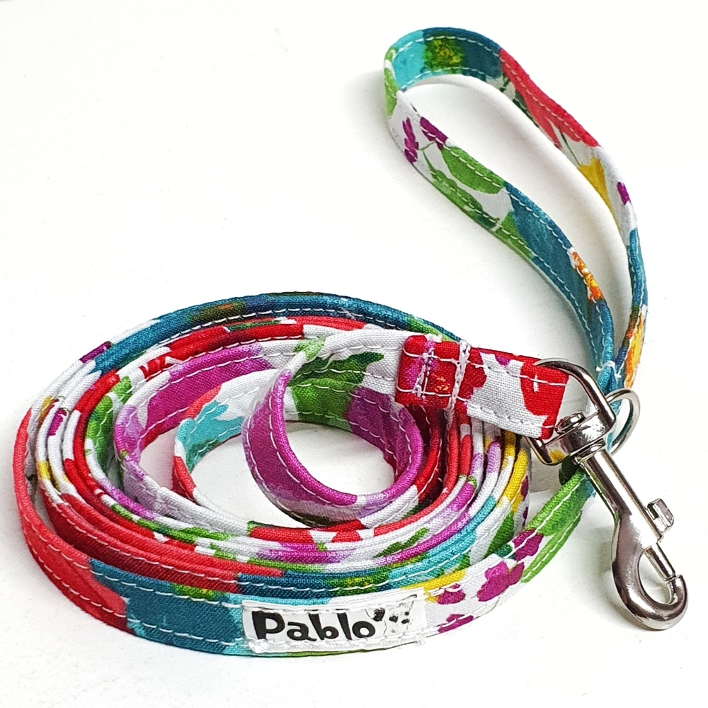 🐶 5 for $15 * Pablo Floral Fabric Small Dog Leash
